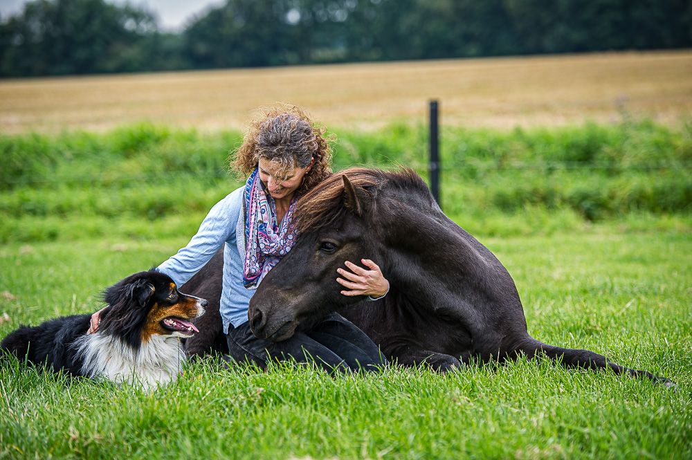 woman dog horse Icelandic friendship love