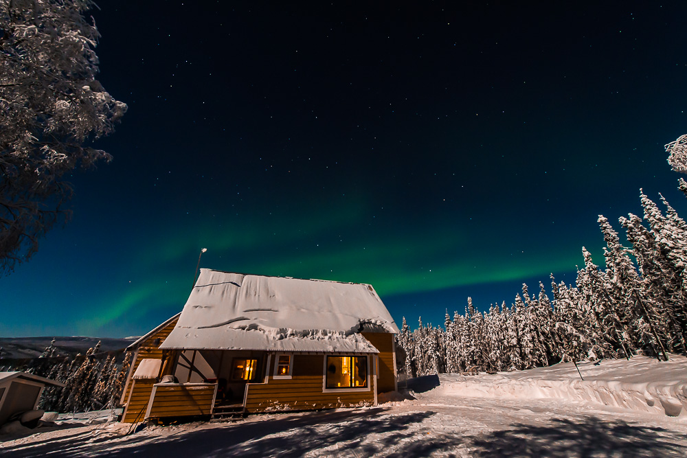 cabin off the grid Aurora Northern Lights