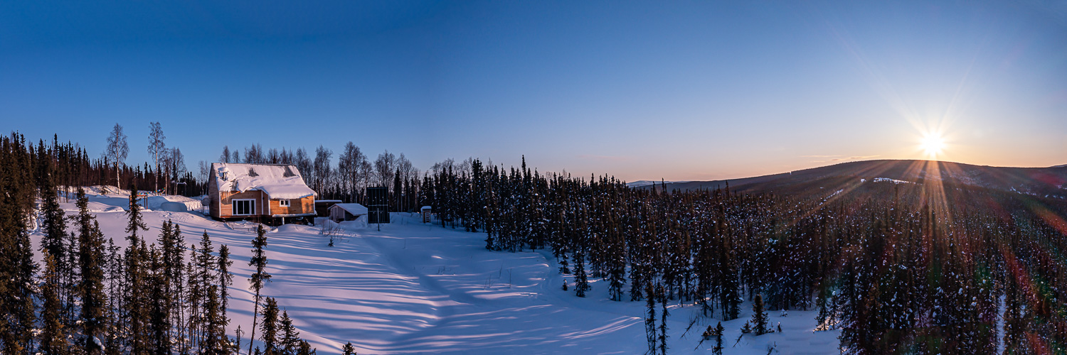 off grid cabin winter solstice